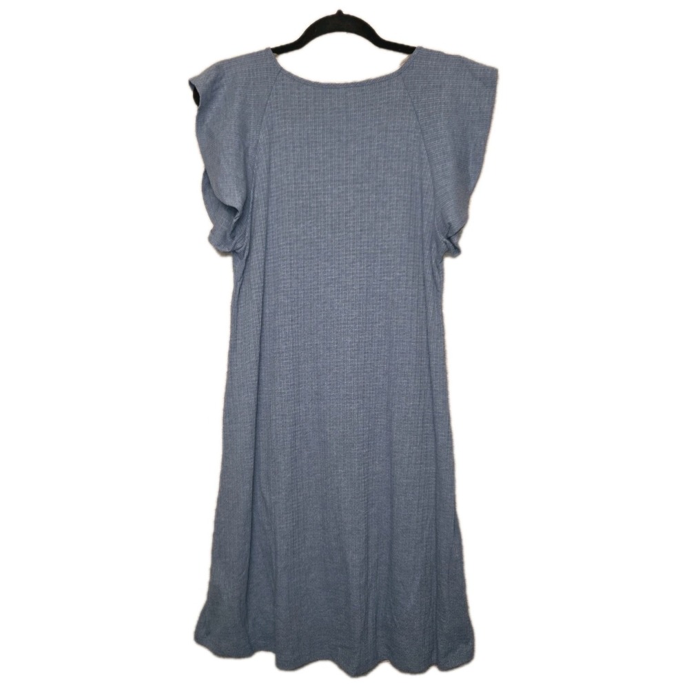 COMO BLU Blue Flutter Sleeve Dress Women's Large Knee Length Lightweight Gown - Picture 6 of 6